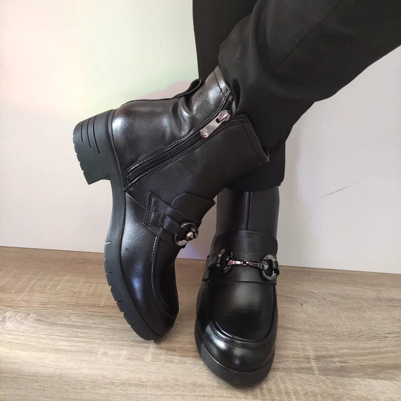 GHETE CASUAL DAMA MARCO TOZZI 25009-43 NEGRE - imagine 3