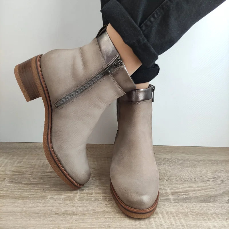 GHETE CASUAL DAMA MARCO TOZZI 25064-43 BEJ NUBUCK - imagine 4