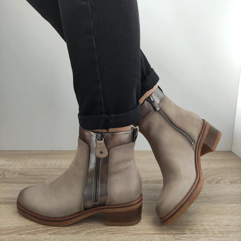 GHETE CASUAL DAMA MARCO TOZZI 25064-43 BEJ NUBUCK - imagine 2