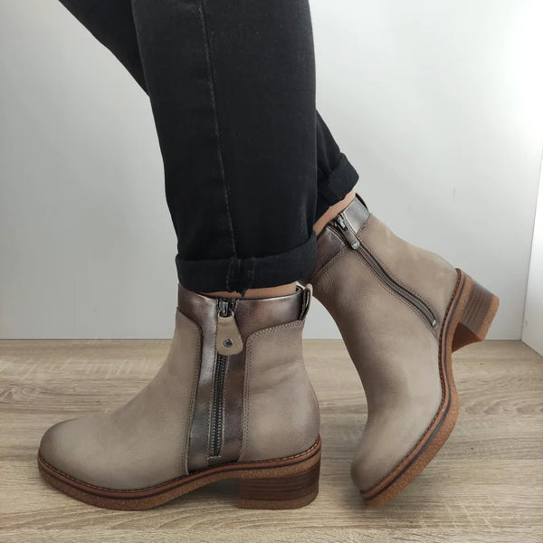 GHETE CASUAL DAMA MARCO TOZZI 25064-43 BEJ NUBUCK - imagine 2