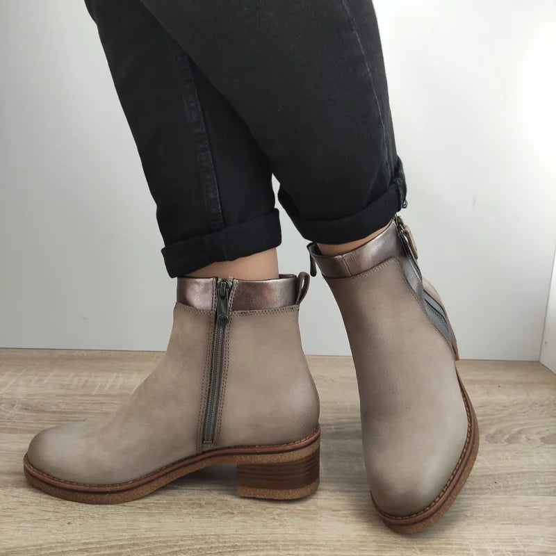 GHETE CASUAL DAMA MARCO TOZZI 25064-43 BEJ NUBUCK - imagine 3