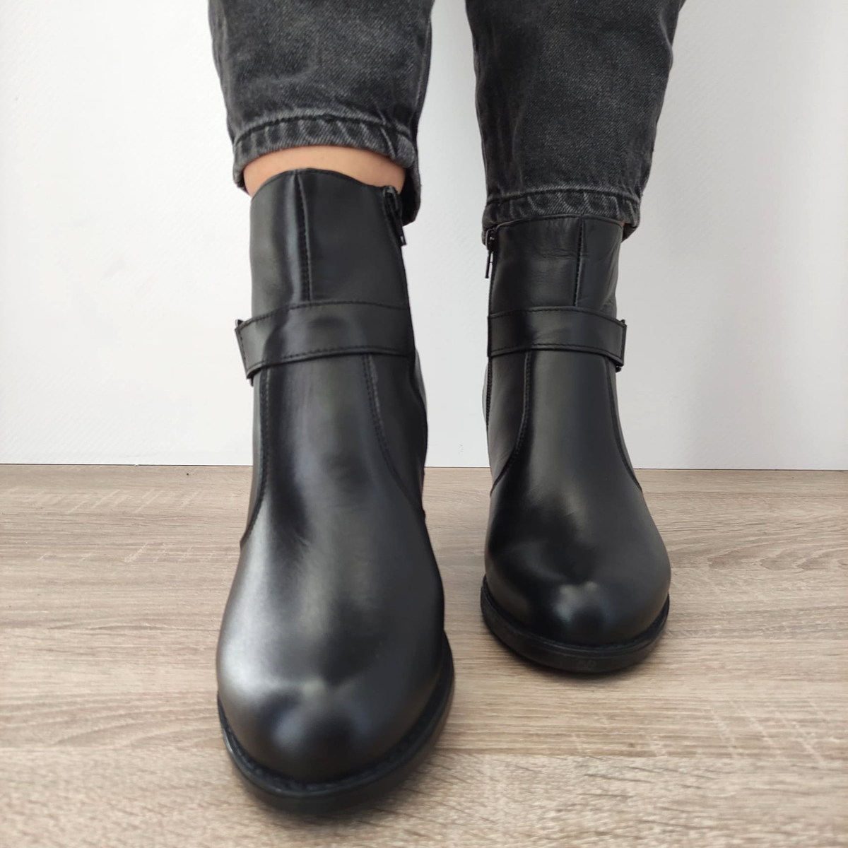 Ghete Casual Damă NICOLIS 141410 Negru – Piele Naturală – vedere 4