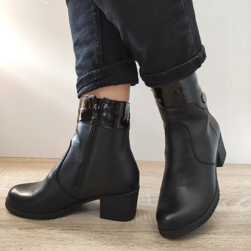 GHETE CASUAL DAMA NICOLIS 157759 NEGRE + LAC - imagine 3