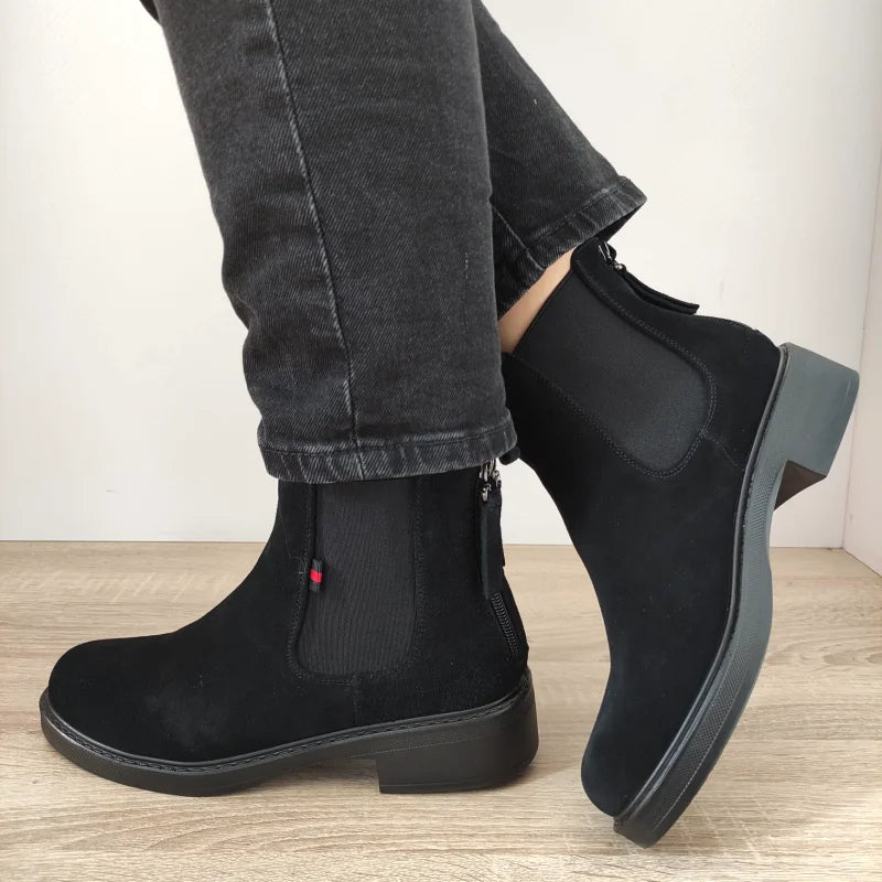 GHETE CASUAL DAMA PASS 550006A 01-I NEGRE VELUR - imagine 3