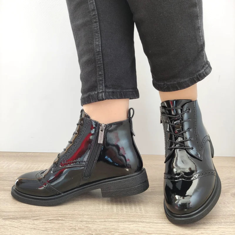 GHETE CASUAL DAMA PASS 550022B 01-1 NEGRE LAC - imagine 4