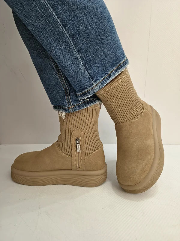 GHETE CASUAL DAMA PASS 870008B 03-Z CAMEL VELUR APRICOT - imagine 2