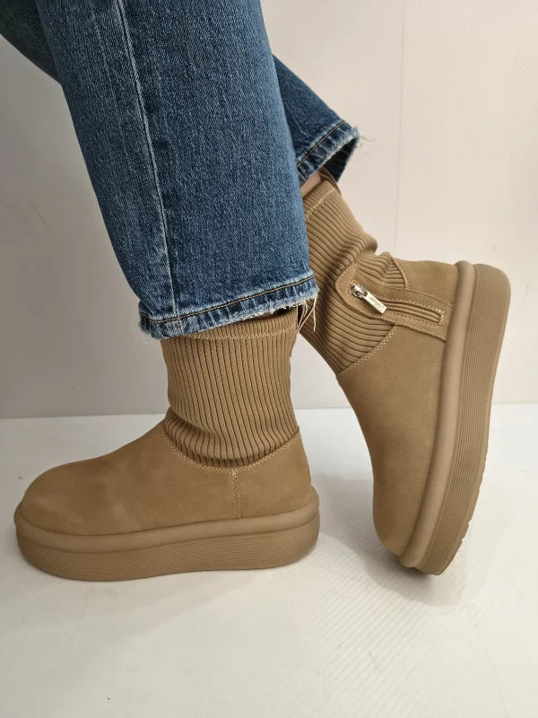GHETE CASUAL DAMA PASS 870008B 03-Z CAMEL VELUR APRICOT - imagine 3