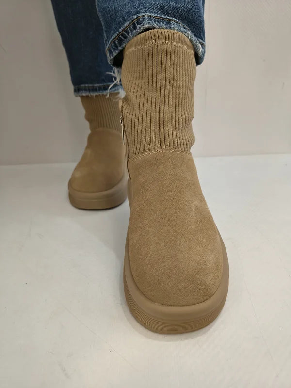 GHETE CASUAL DAMA PASS 870008B 03-Z CAMEL VELUR APRICOT - imagine 4