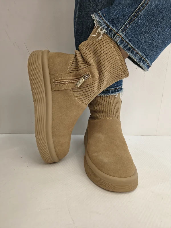 GHETE CASUAL DAMA PASS 870008B 03-Z CAMEL VELUR APRICOT - imagine 5