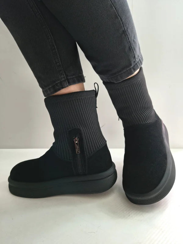 GHETE CASUAL DAMA PASS 87008A 01-Z NEGRE VELUR - imagine 2