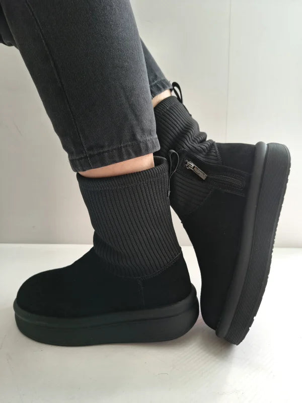 GHETE CASUAL DAMA PASS 87008A 01-Z NEGRE VELUR - imagine 3