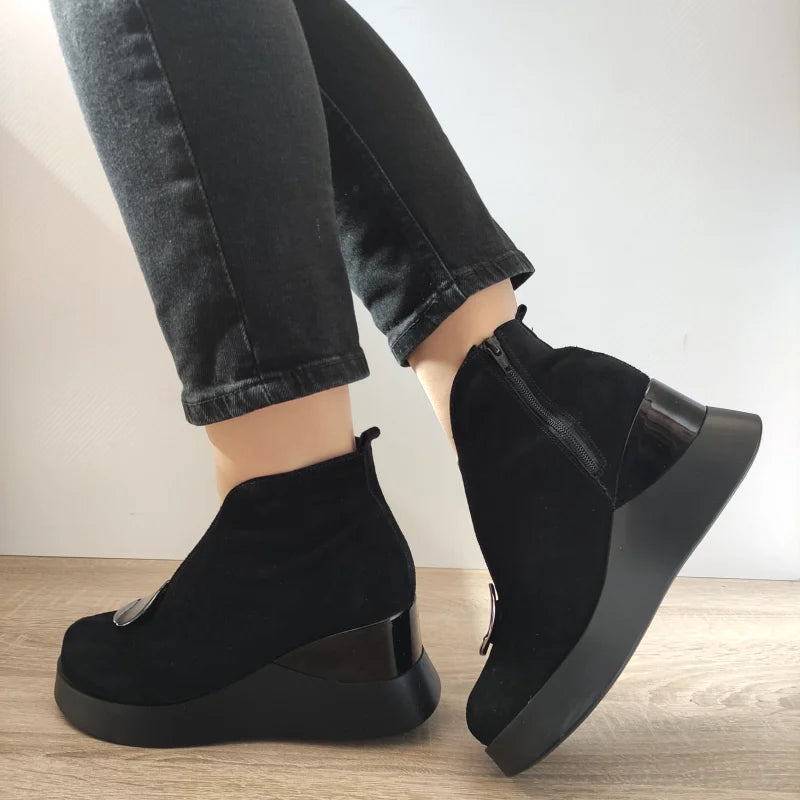 GHETE CASUAL DAMA PERLLA 1607-3 NEGRE VELUR - imagine 3