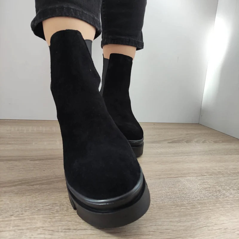 GHETE CASUAL DAMA PERLLA 3020-4 NEGRE VELUR - imagine 4
