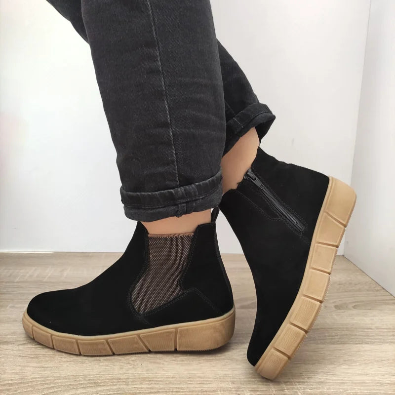 GHETE CASUAL DAMA REMONTE D1 T71-00 NEGRE VELUR - imagine 2