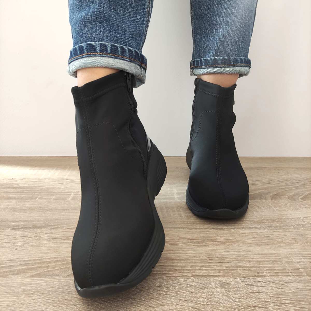 GHETE CASUAL DAMA REMONTE D6677-03 NEGRE - imagine 5