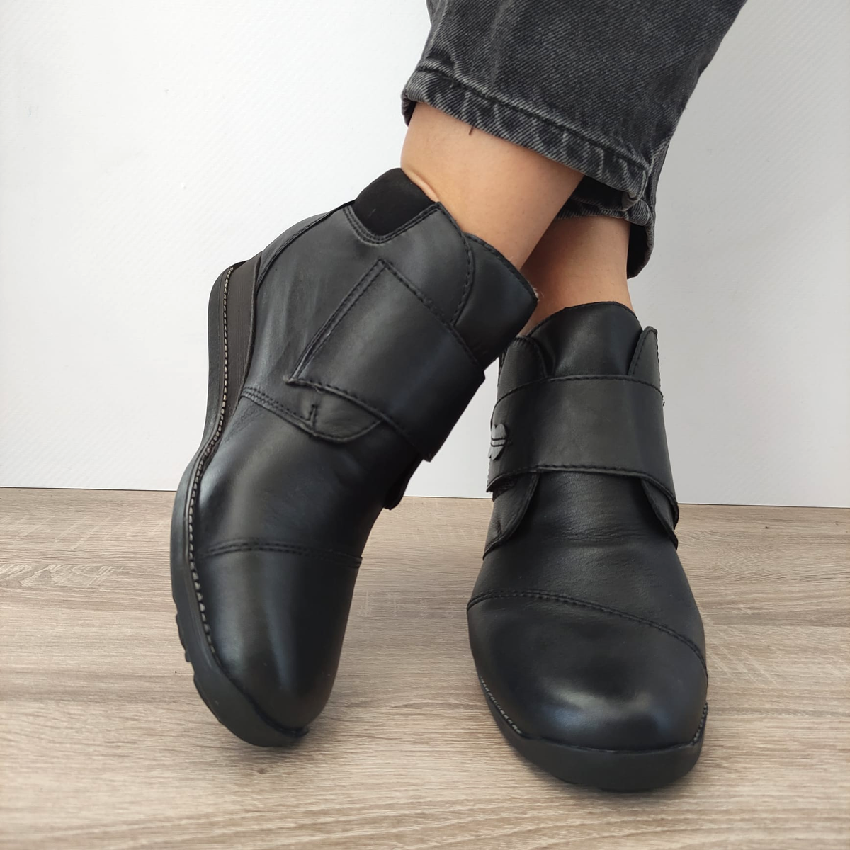 GHETE CASUAL DAMA RIEKER 44255-00 NEGRE - imagine 4