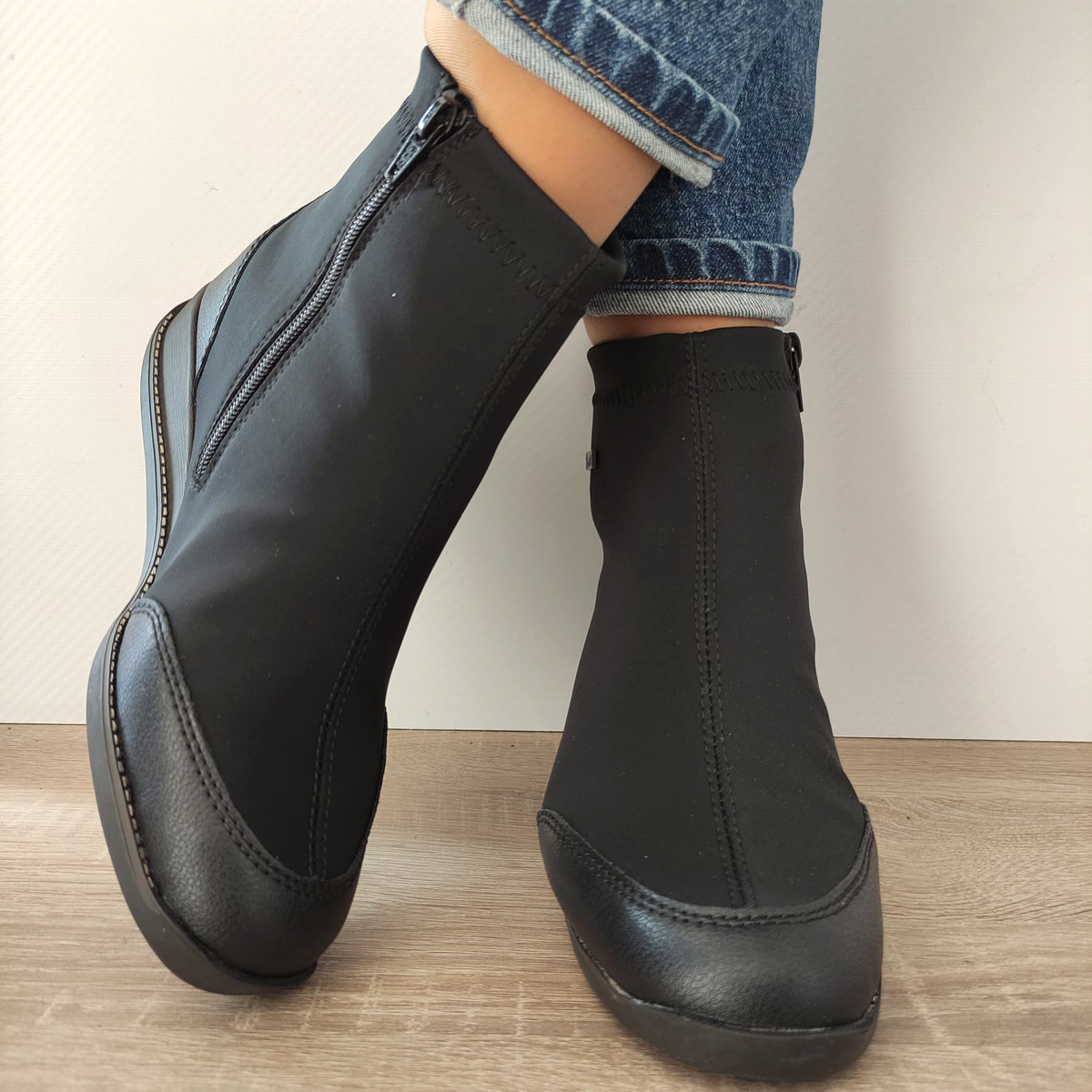 GHETE CASUAL DAMA RIEKER 44276-00 NEGRE - imagine 3