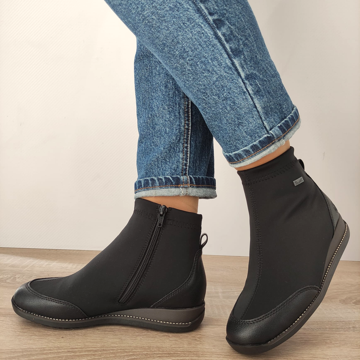 GHETE CASUAL DAMA RIEKER 44276-00 NEGRE - imagine 5