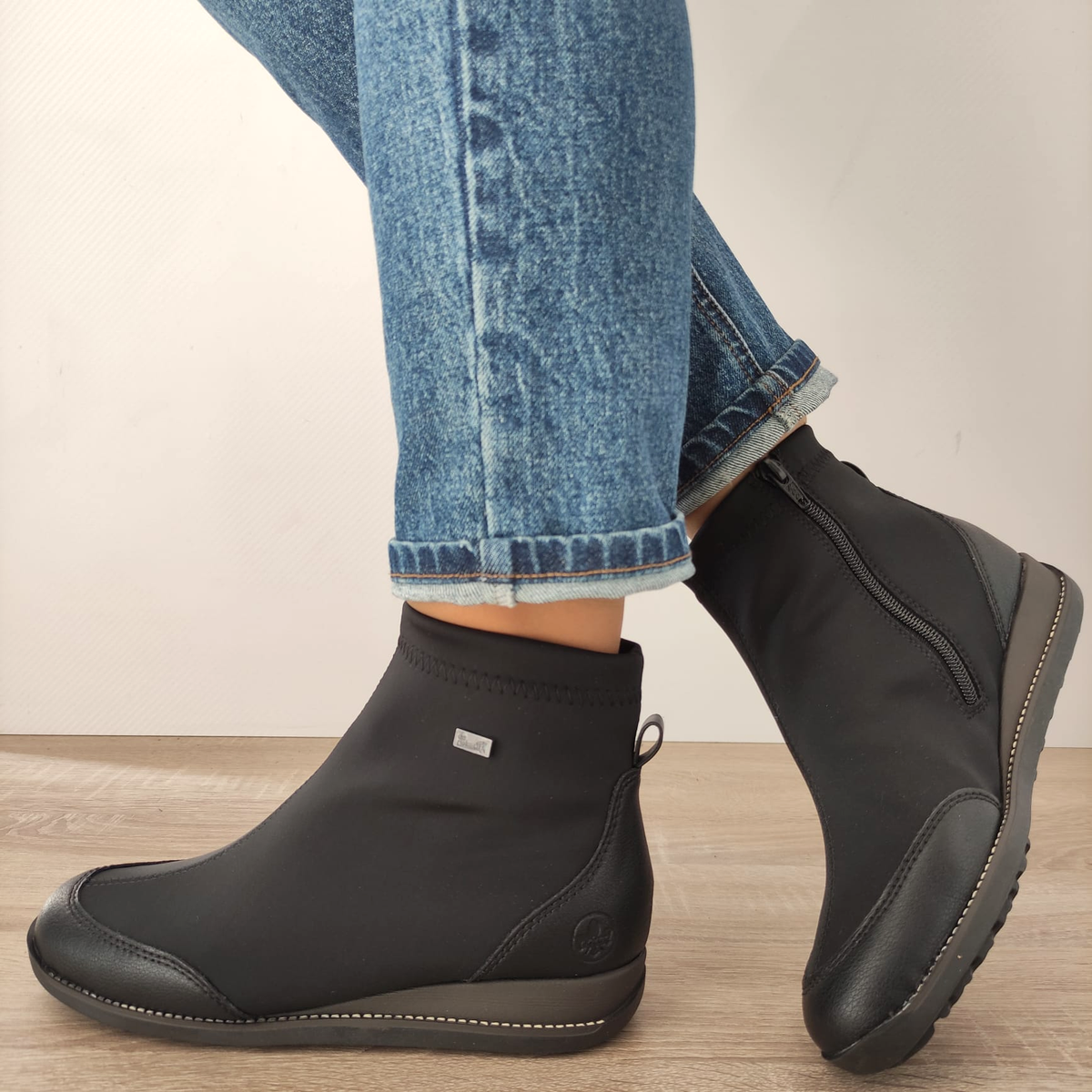 GHETE CASUAL DAMA RIEKER 44276-00 NEGRE - imagine 2