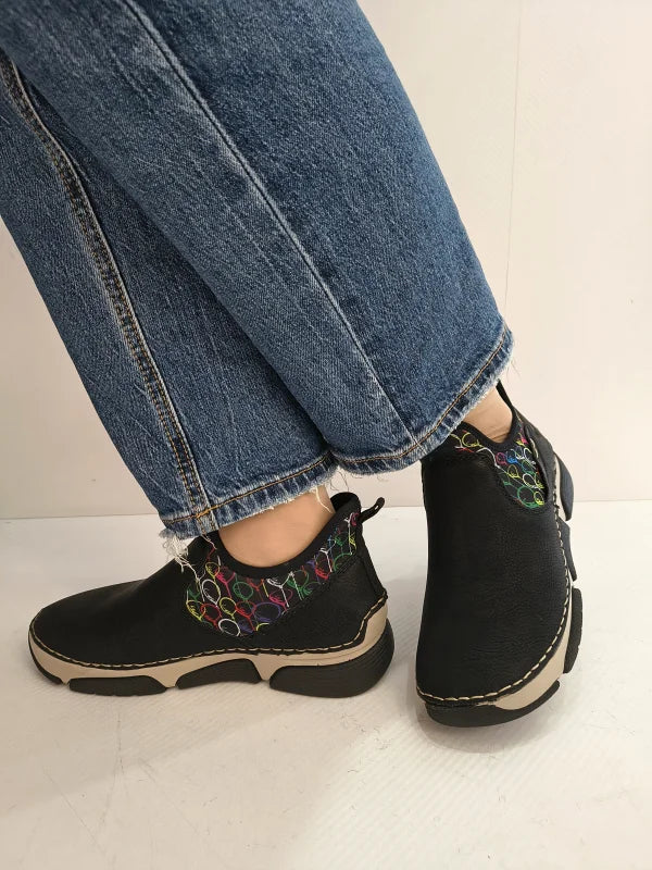 GHETE CASUAL DAMA RIEKER 45957-00 NEGRE + COLOR - imagine 2