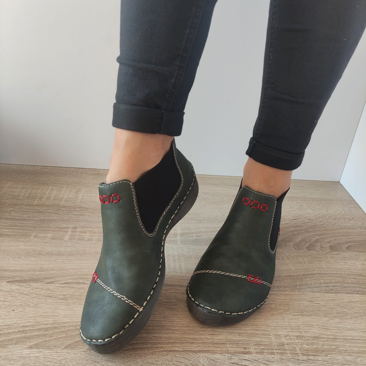 Ghete Casual Damă RIEKER 52590-53 Verde – Piele Ecologică – vedere 4