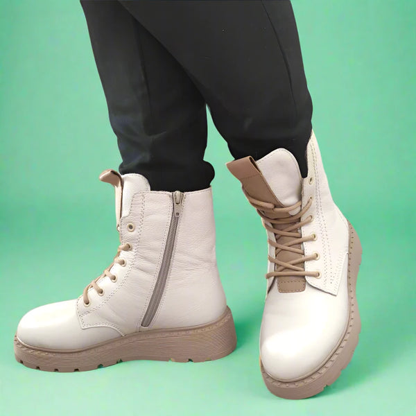 GHETE CASUAL DAMA RIEKER 70404-80 BEJ - imagine 5