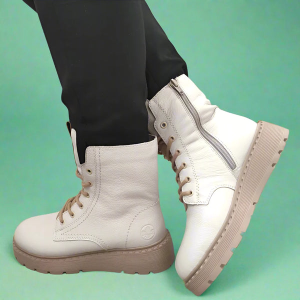 GHETE CASUAL DAMA RIEKER 70404-80 BEJ - imagine 2