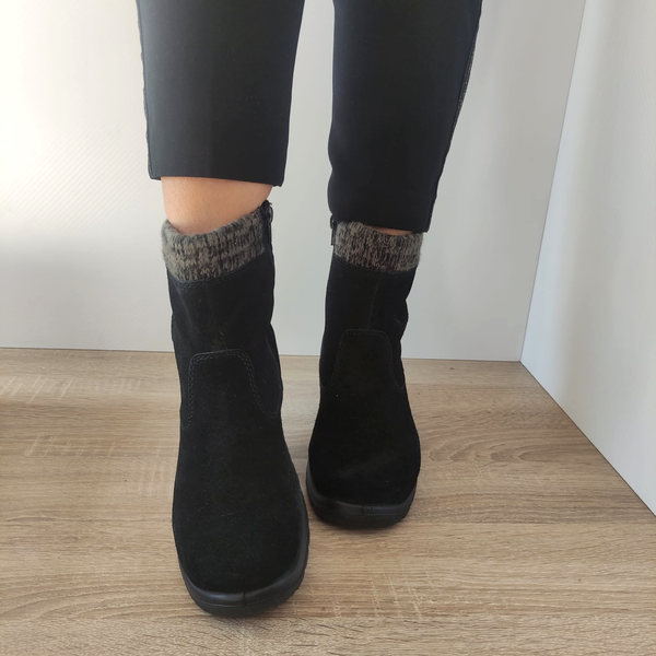 GHETE CASUAL DAMA RIEKER L7165-00 NEGRU VELUR - imagine 5