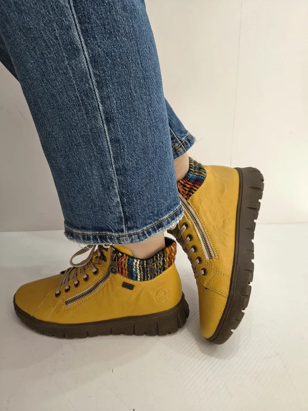 GHETE CASUAL DAMA RIEKER N1305-68 GALBENE - imagine 2