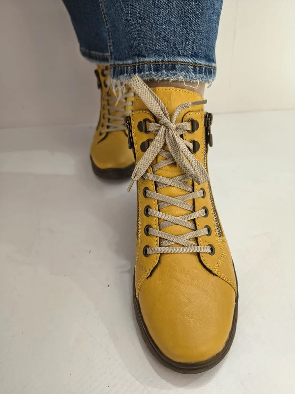 GHETE CASUAL DAMA RIEKER N1305-68 GALBENE - imagine 3