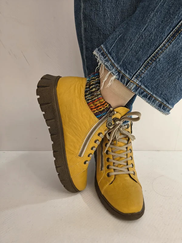 GHETE CASUAL DAMA RIEKER N1305-68 GALBENE - imagine 4