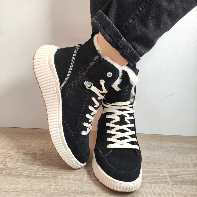 GHETE CASUAL DAMA RIEKER W1771-00 NEGRE VELUR