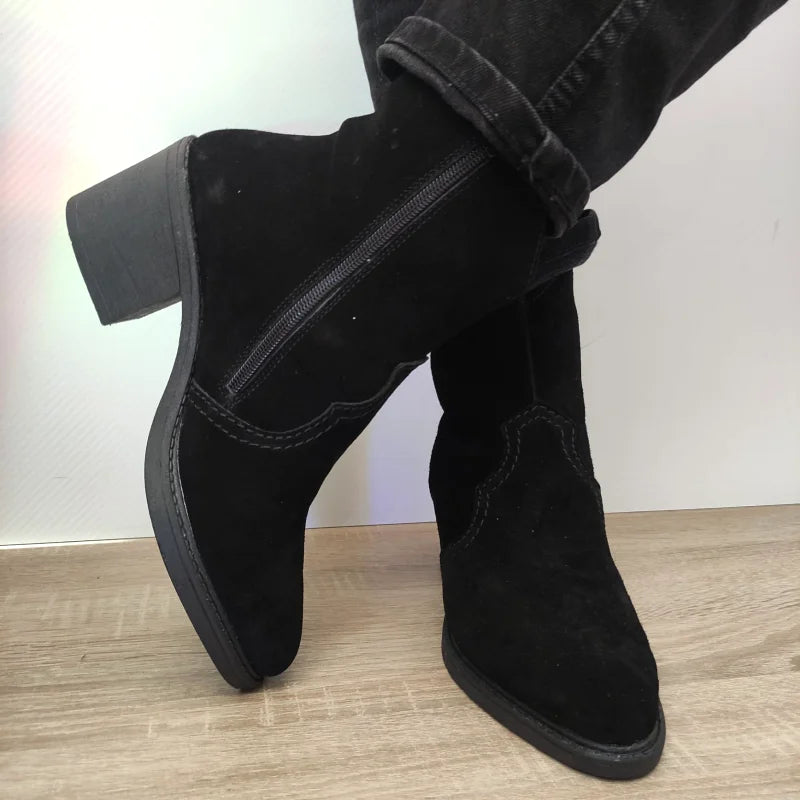GHETE CASUAL DAMA RIEKER Y1251-00 NEGRE VELUR - imagine 4