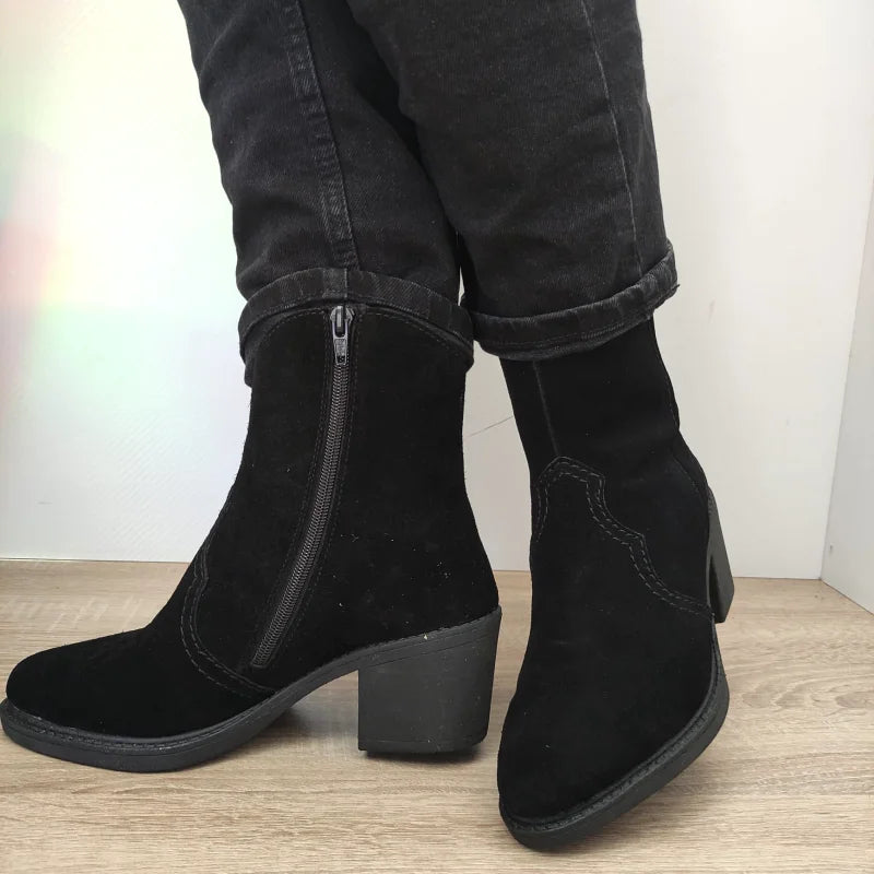 GHETE CASUAL DAMA RIEKER Y1251-00 NEGRE VELUR - imagine 2