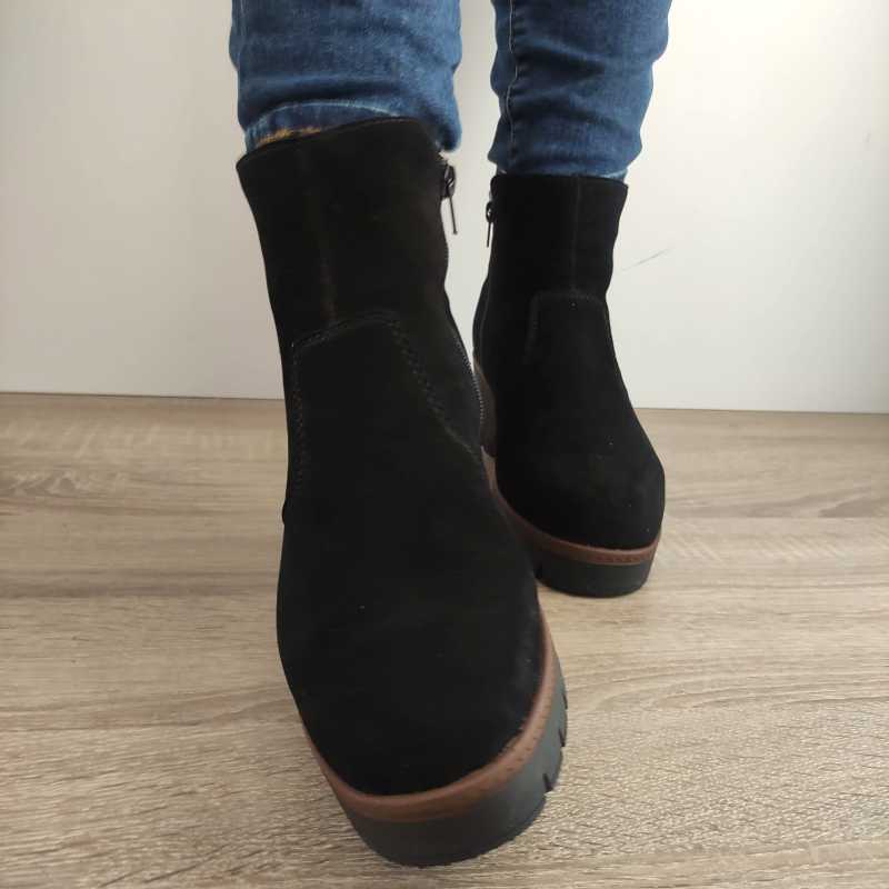 GHETE CASUAL DAMA RIEKER Y5065-00 NEGRE VELUR