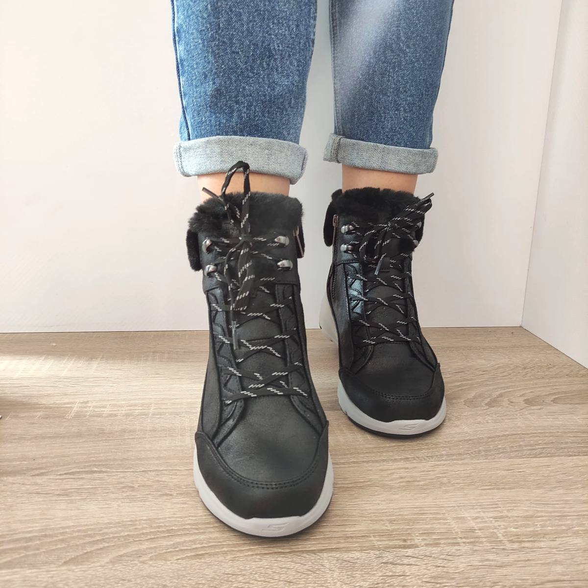 GHETE CASUAL DAMA SKECHERS 144178 BLK - imagine 5