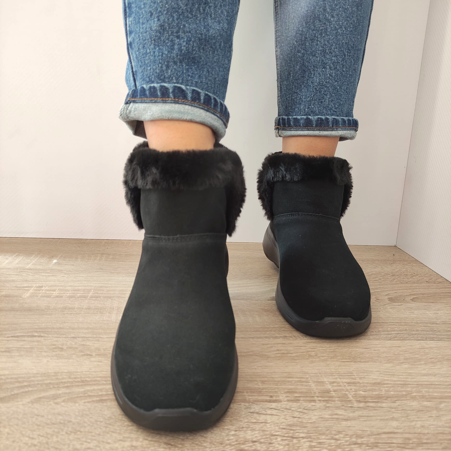 Ghete Casual Damă Skechers 144400 Negru – Piele Întoarsă – vedere 4