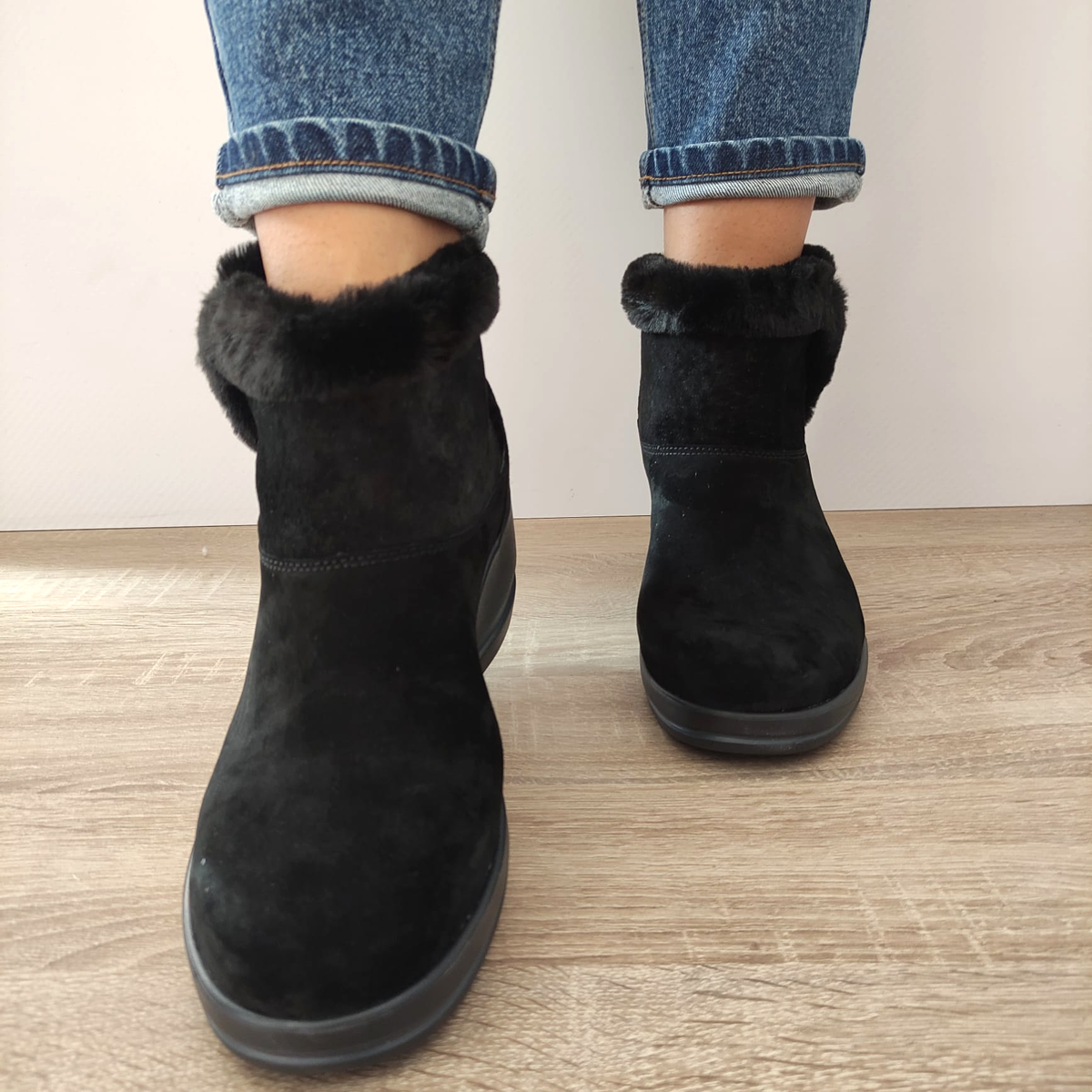 GHETE CASUAL DAMA SKECHERS 144470 BBK NEGRE VELUR - imagine 5