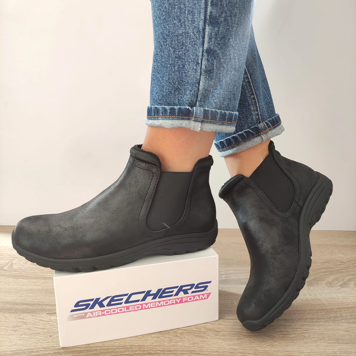 GHETE CASUAL DAMA SKECHERS 158388 BBK - imagine 2