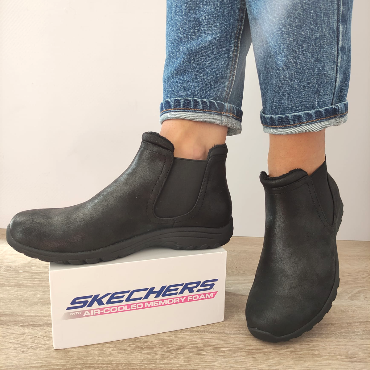 GHETE CASUAL DAMA SKECHERS 158388 BBK - imagine 3