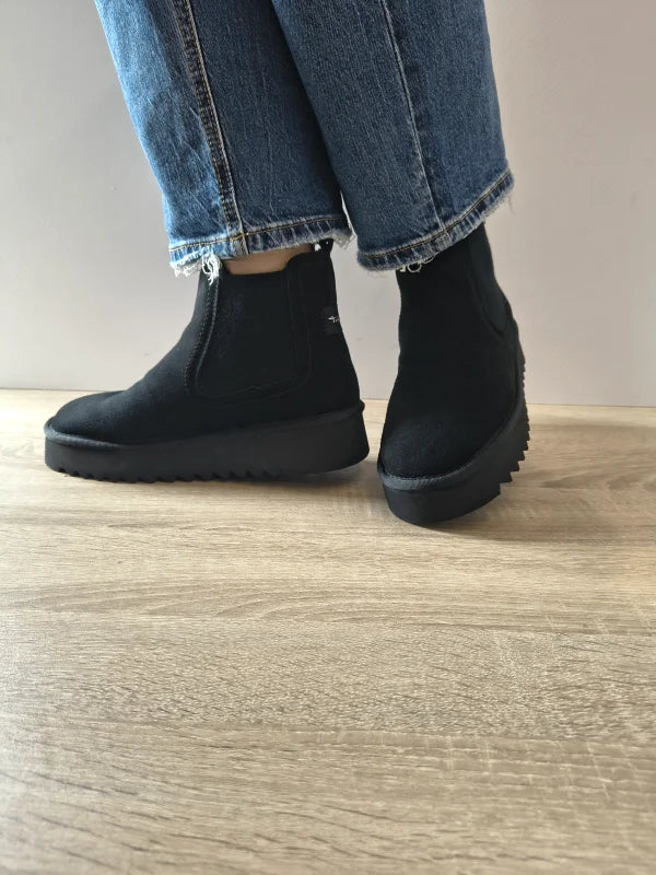 GHETE CASUAL DAMA TAMARIS 26419-45 001 NEGRE VELUR - imagine 2