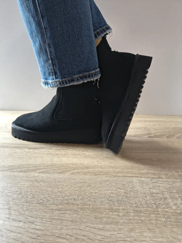 GHETE CASUAL DAMA TAMARIS 26419-45 001 NEGRE VELUR - imagine 3