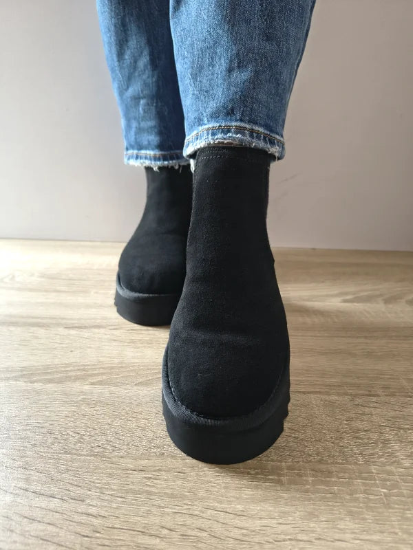 GHETE CASUAL DAMA TAMARIS 26419-45 001 NEGRE VELUR - imagine 4