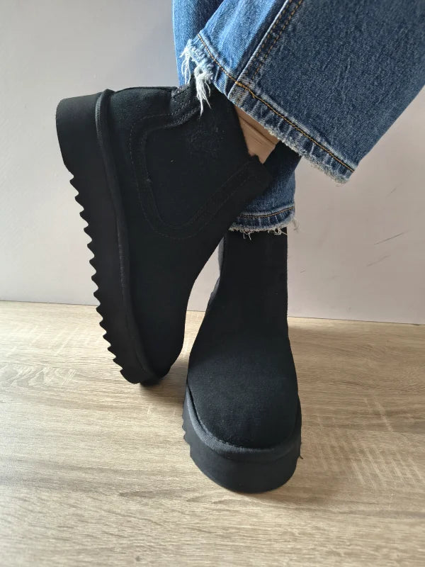 GHETE CASUAL DAMA TAMARIS 26419-45 001 NEGRE VELUR - imagine 5