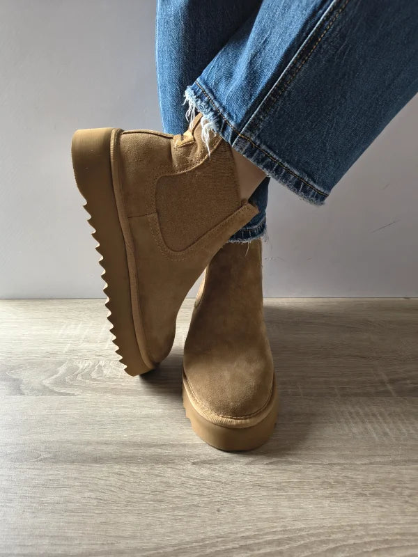 GHETE CASUAL DAMA TAMARIS 26419-45 310 CAMEL VELUR - imagine 4