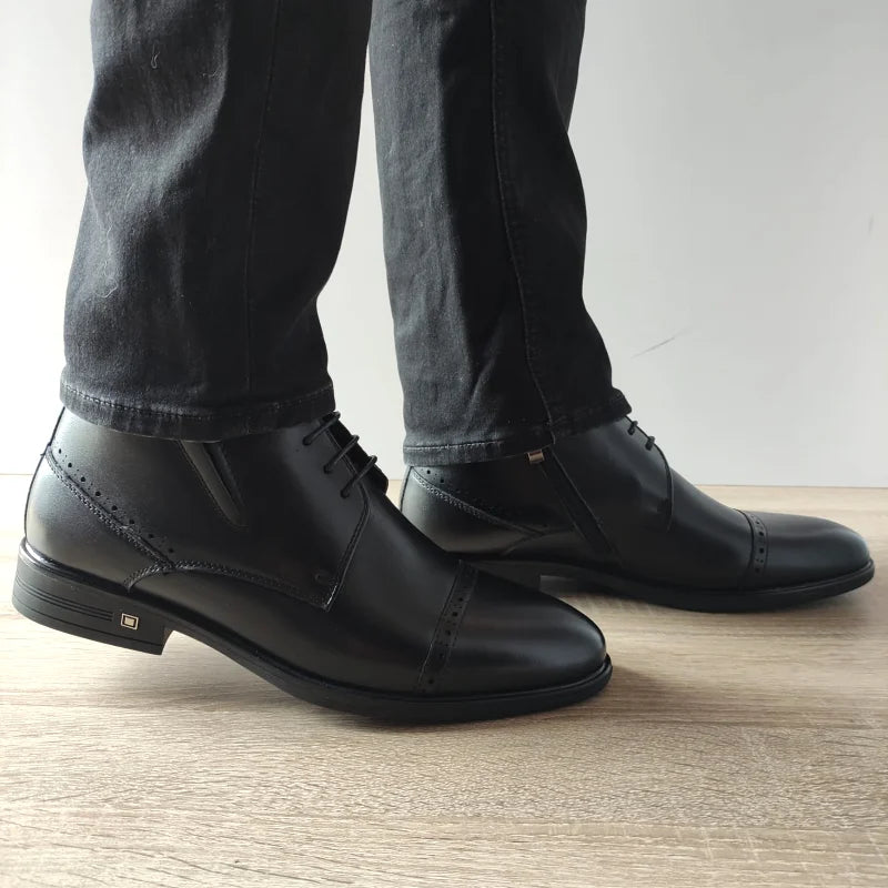 GHETE ELEGANTE BARBATI ELDEMAS H19-812 NEGRE - imagine 2