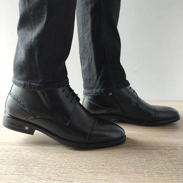 GHETE ELEGANTE BARBATI ELDEMAS H19-812 NEGRE - imagine 2
