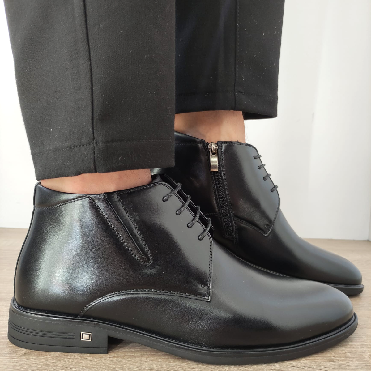 GHETE ELEGANTE BARBATI ELDEMAS H19-813 NEGRE - imagine 3