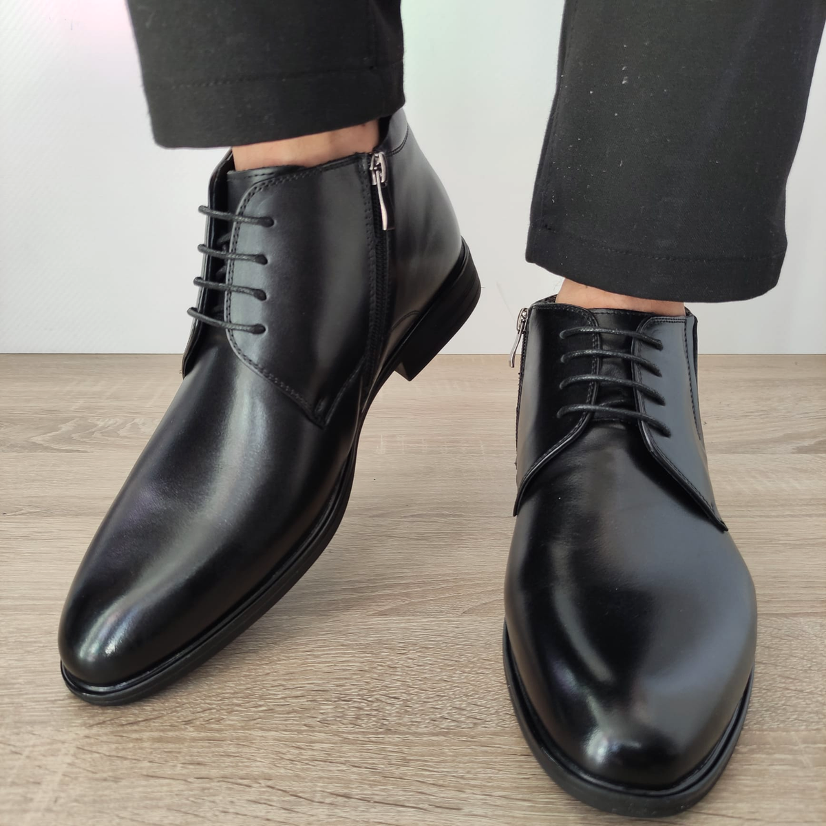 GHETE ELEGANTE BARBATI ELDEMAS H19-813 NEGRE - imagine 6