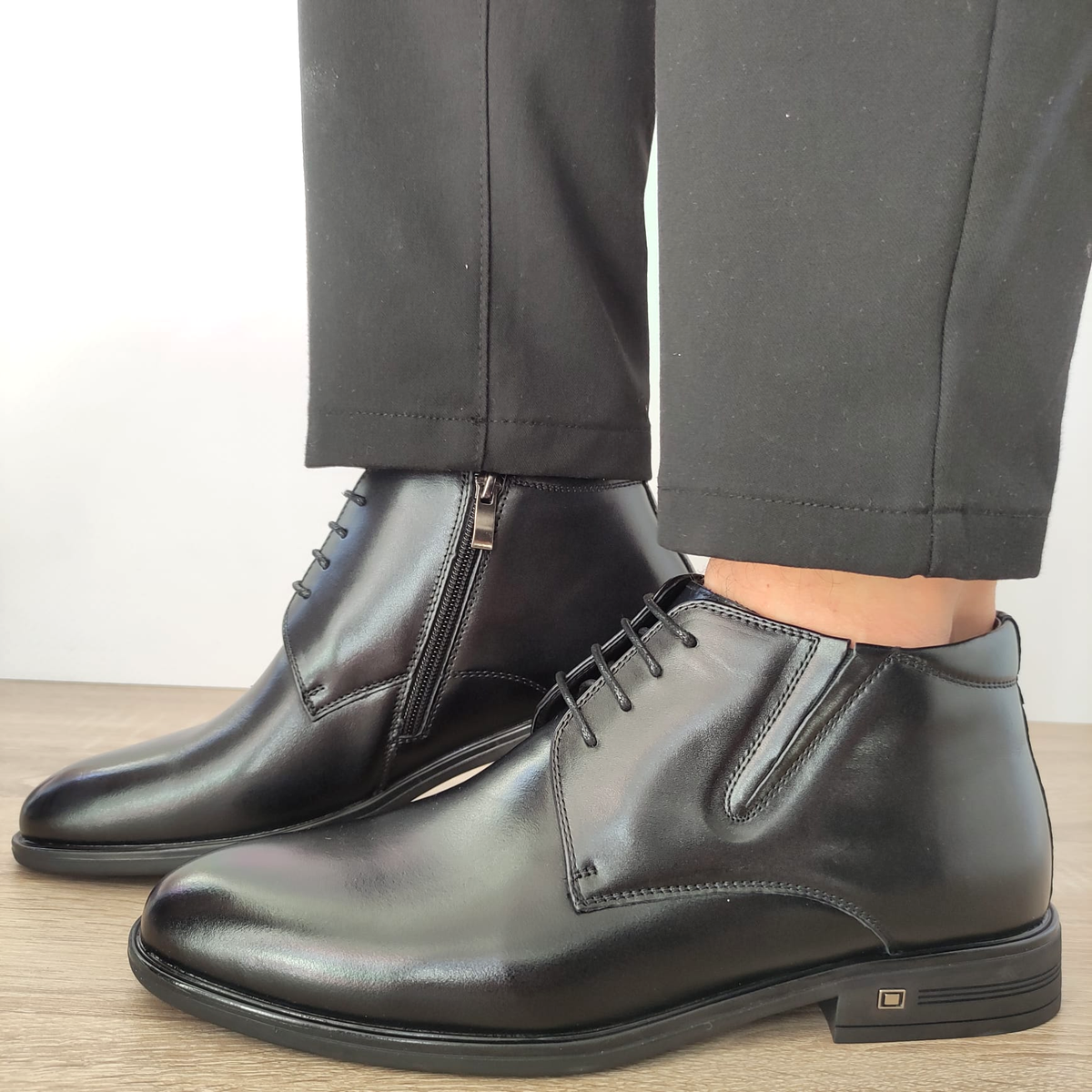 GHETE ELEGANTE BARBATI ELDEMAS H19-813 NEGRE - imagine 2